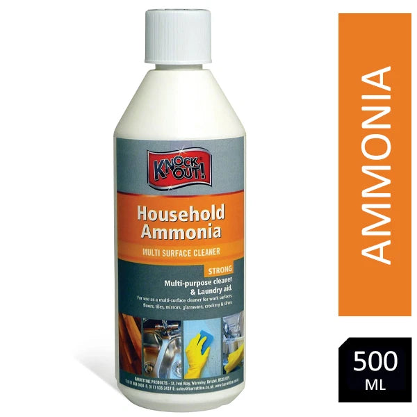 Knock Out Household Ammonia 500ml | Fishless Cycle Ammonia for Axolotl Tanks